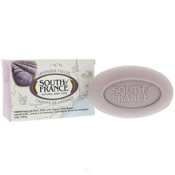 French Milled Oval Soap Lavender Fields 6 oz by South Of France Soaps, Pack of 2