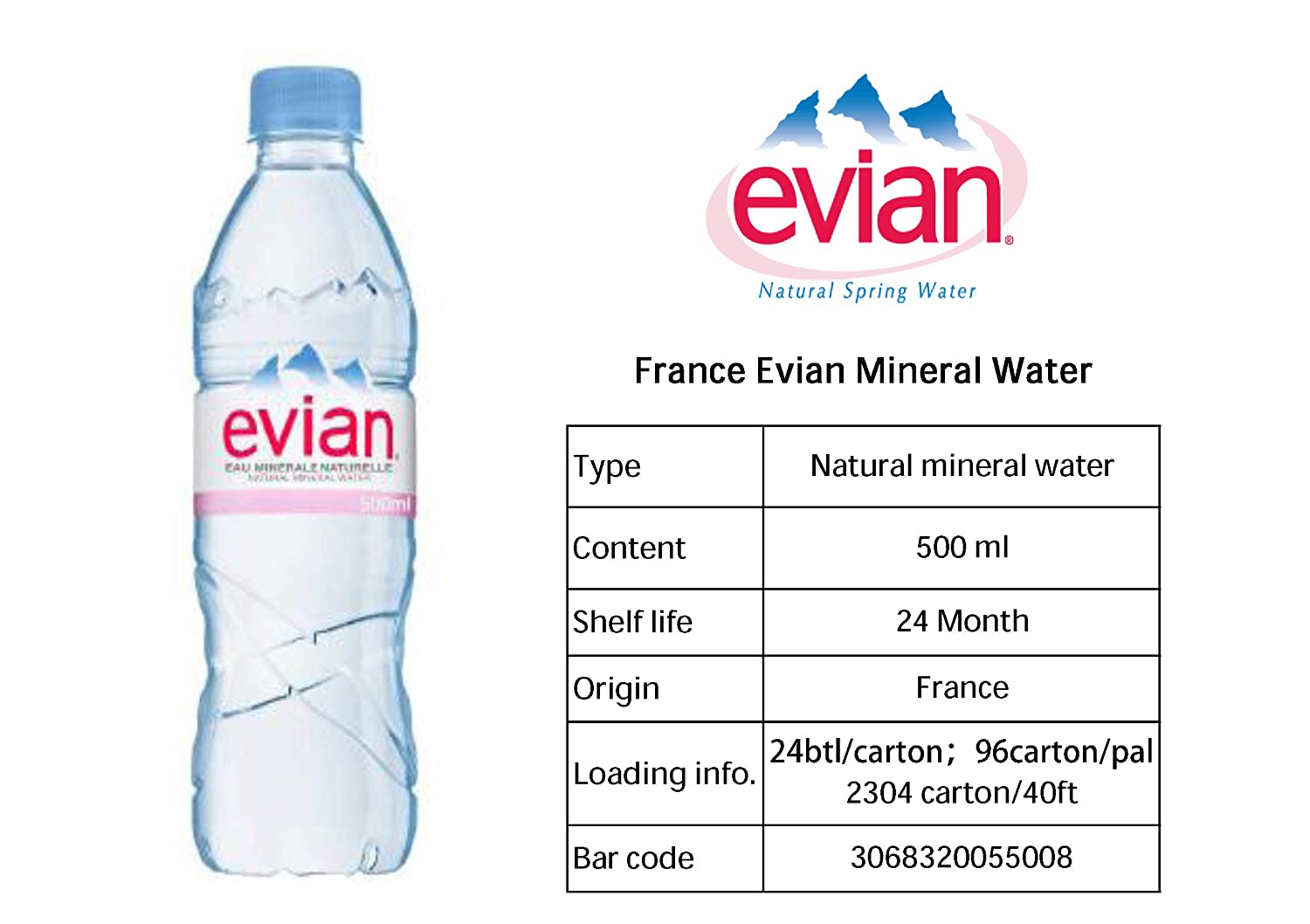 French Mineral Water 500ml (Box of 24 Bottle)