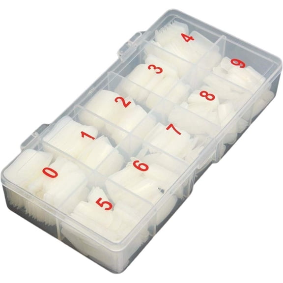 French Nail Tips 500PCS Flake Nails Half Cover 10 Sizes Artificial False Nails Lady French Acrylic with Box for Nail Salon and DIY Nail Art