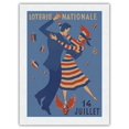 thumbnail image 1 of French National Lottery (Loterie Nationale) - July 14th - Vintage Advertising Poster c.1940s - Japanese Unryu Rice Paper Art Print 24 x 32 in, 1 of 4