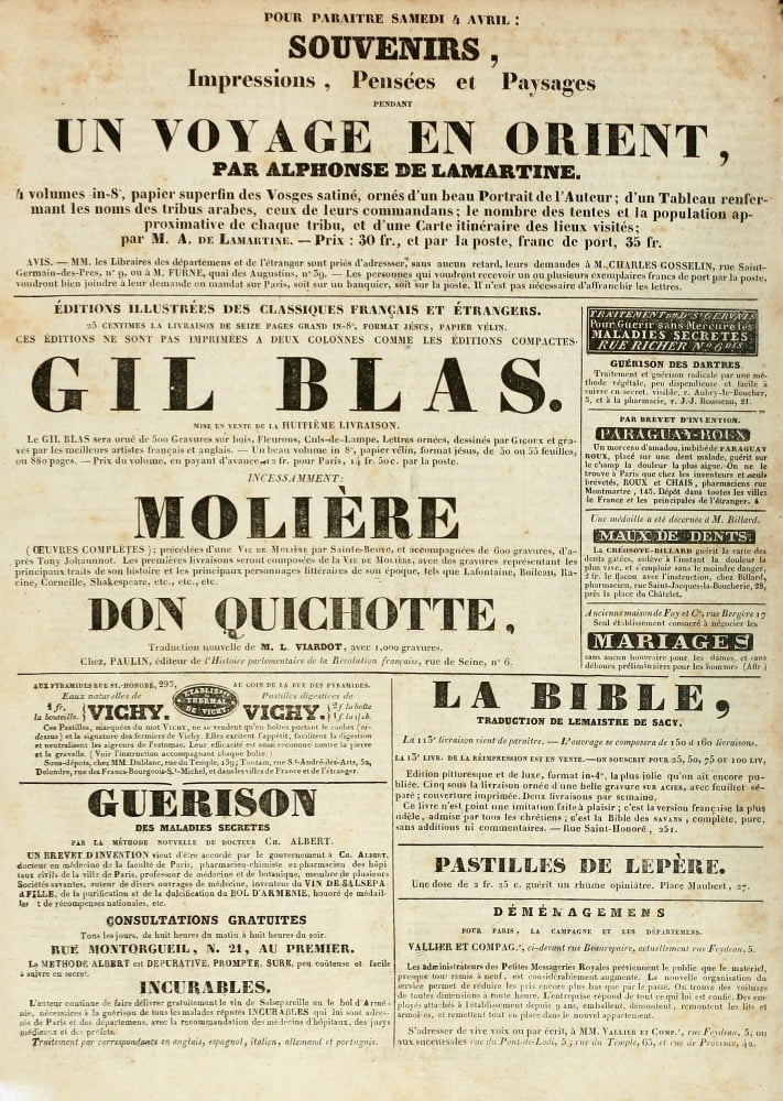 French Newspaper Page Journal Sans Abonns 1832 Canvas Art - (18 x 24)