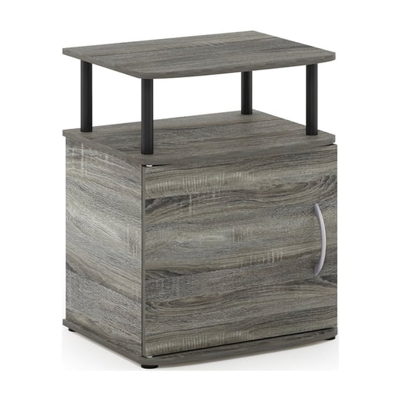 French Oak End Table with Shelf & Storage - Living Room Side Table