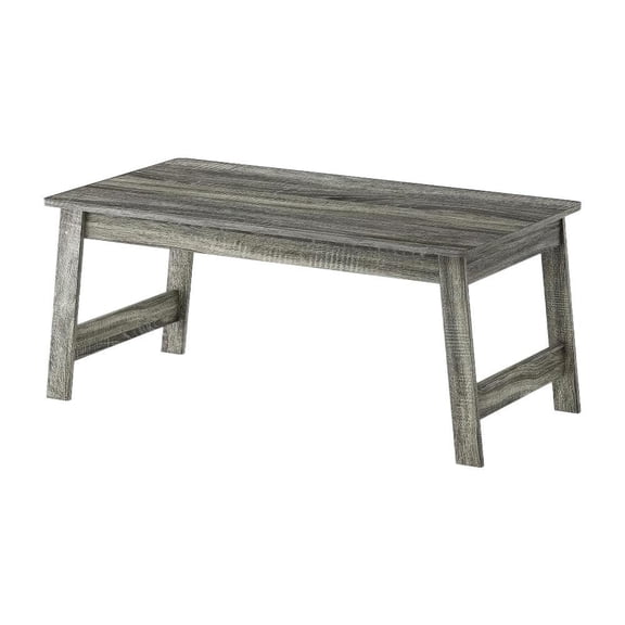 French Oak Grey Coffee Table with Open Shelf Storage and Compact Design 18040GYW