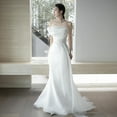 thumbnail image 1 of French Off-shoulder Light Wedding Dress Bride, 1 of 6