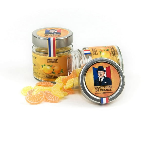 French Old Fashioned Hand Made Hard Candy Lemon- Orange