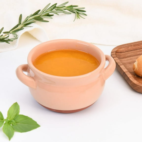 French Onion Soup Bowls, 16 oz Ceramic Crocks with Handles, Oven & Dishwasher Safe, Multicolor Set of 4