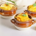 thumbnail image 1 of French Onion Soup Bowls with Handles, 16 Oz Ceramic Soup Serving Bowls - Oven Safe for Chili, Stew, Cereal, Set of 4, 1 of 7