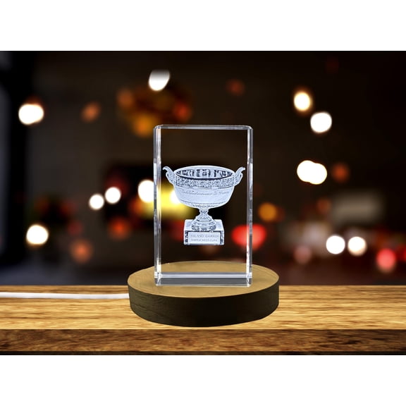 French Open Crystal Trophy Keepsake - Unique Gift for Tennis Enthusiasts