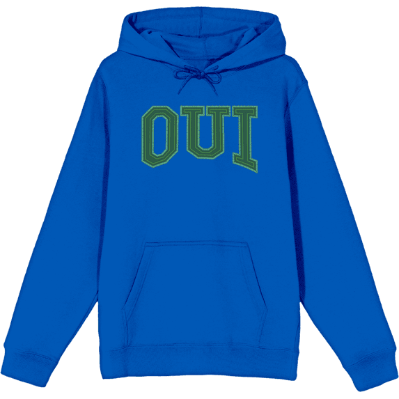 French Oui Adult Blue Long Sleeve Hoodie-XXL