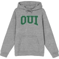thumbnail image 1 of French Oui Adult Heather Gray Long Sleeve Hoodie-Medium, 1 of 3