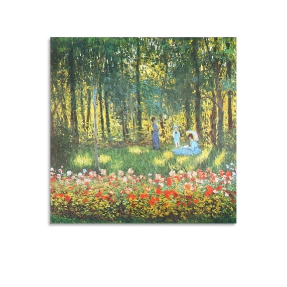French Painter The Garden of The Painter's House Claude Monet Poster Wall Art Poster Scroll Canvas Painting Picture Living Room Decor Home 16x16inch(40x40cm)