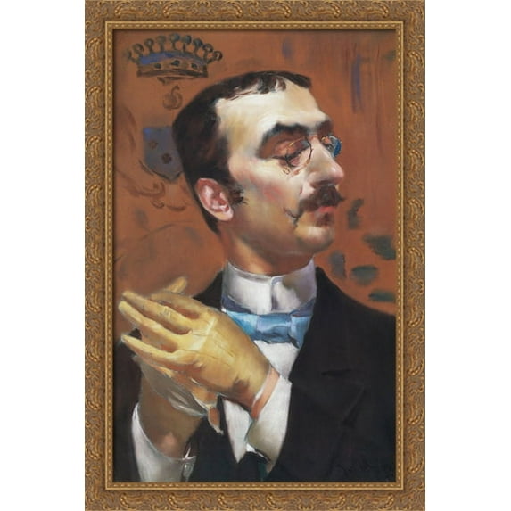 French Painter Henri de Toulouse-Lautrec 28x40 Large Gold Ornate Wood Framed Canvas Art by Giovanni Boldini