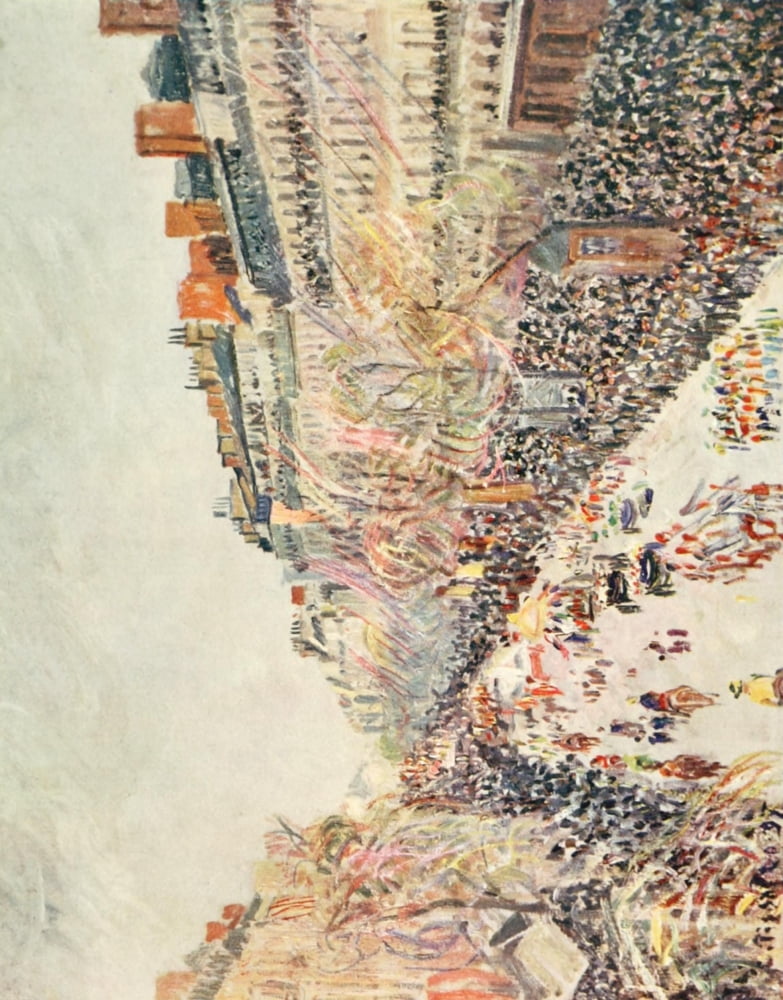 French Painting 1931 La Mi-Careme sur les Boulevards 1897 Canvas Art - Camille Pissarro (18 x 24)