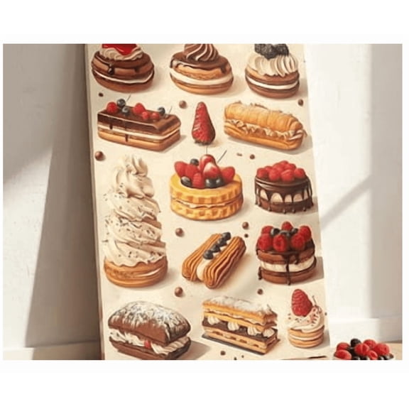 French Pastry Poster Wall Art. Dessert Lovers Poster. Bakery Decor. Sweet Treats Kitchen Print. Patisserie Foodie Gift. Cafe Wall Decor