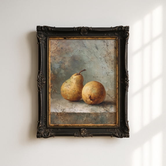 Pear Application French Pear And Apple Neutral Rustic Fruit Still Life Country Kitchen ...