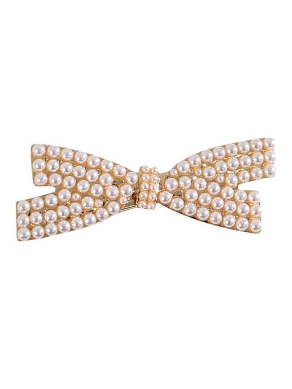 French Pearl Bow Hair Clip for Women Suitable for All Hairstyles and Occasions Sweet Decoration and Ideal Gift
