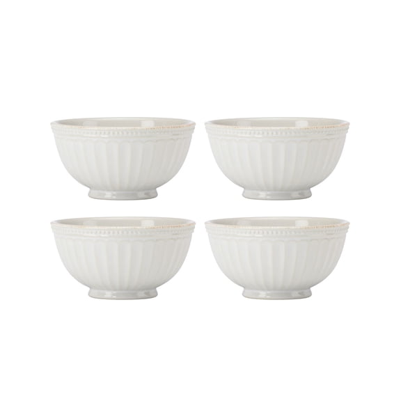 French Perle Groove All-Purpose Bowls, Set Of 4 - Stoneware, Dishwasher & Microwave Safe