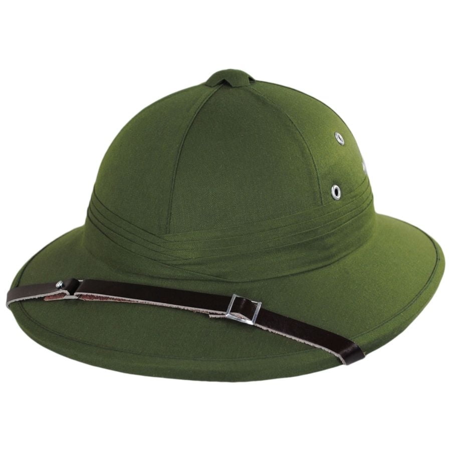 French Pith Helmet Big Head Version ADJUSTABLE Olive Green