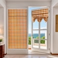 thumbnail image 1 of French Plaid Door Curtains for Door Window, Patio Glass Door Curtain Shade Covering for Privacy Tie Up Linen Kitchen Insulated Drapes, 1 of 5