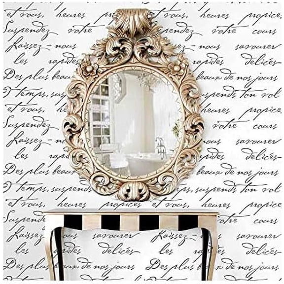 French Poem Allover Wall Stencil - Large Reusable Stencils for Painting Walls - DIY Home Decor Template for Furniture and Accent Walls$$Tools & Hardware Other