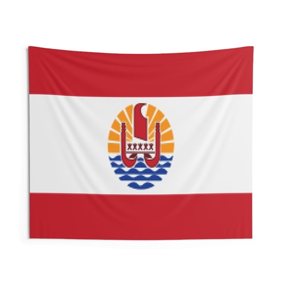 French Polynesia Country Flag Wall Hanging Tapestry