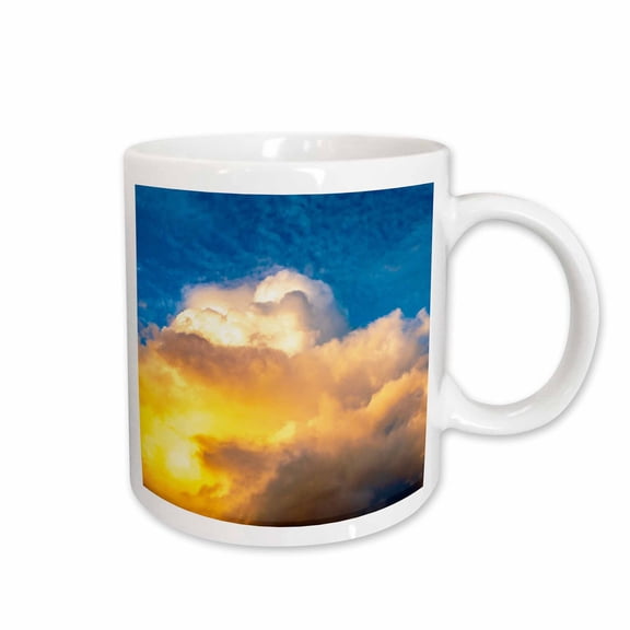 3drose, French Polynesia, Moorea. Clouds over Island at Sunset., 11oz Mug