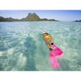 thumbnail image 1 of French Polynesia, Moorea, Woman Free Diving In Turquoise Ocean. Poster Print (18 x 13), 1 of 3