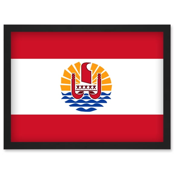 French Polynesia National Flag Patriotic Vexillology World Flags Country Region Poster Artwork Framed Wall Art Print A4
