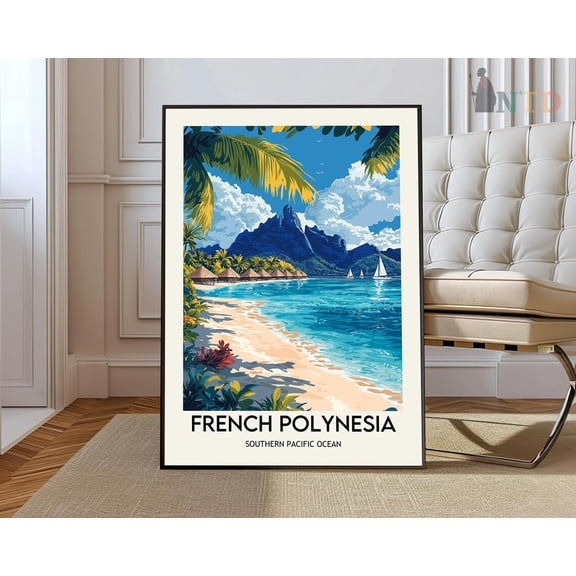 French Polynesia Pacific Island Wall Art Travel Decor Photo Print, Unframed Paper Poster 8x10in