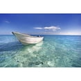 thumbnail image 1 of French Polynesia, Tahiti, Bora Bora, White Boat Floating On Turquoise Water. Poster Print (19 x 12), 1 of 3