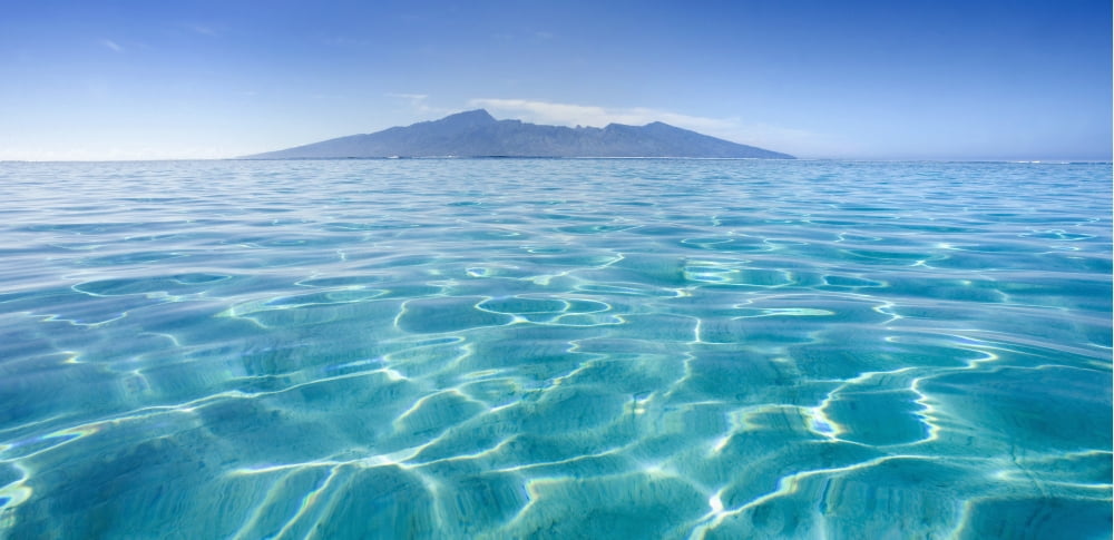 French Polynesia Tahiti Moorea Beauitful Seascape Of Moorea Canvas Art - M Swiet Productions Design Pics (44 x 21)