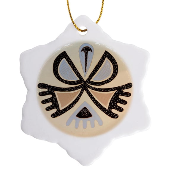 3drose, French Polynesian Design, Ceramic Plate, Craft - Oc13 Bja0082 - Jaynes Gallery, 3 inch Snowflake Porcelain Ornament
