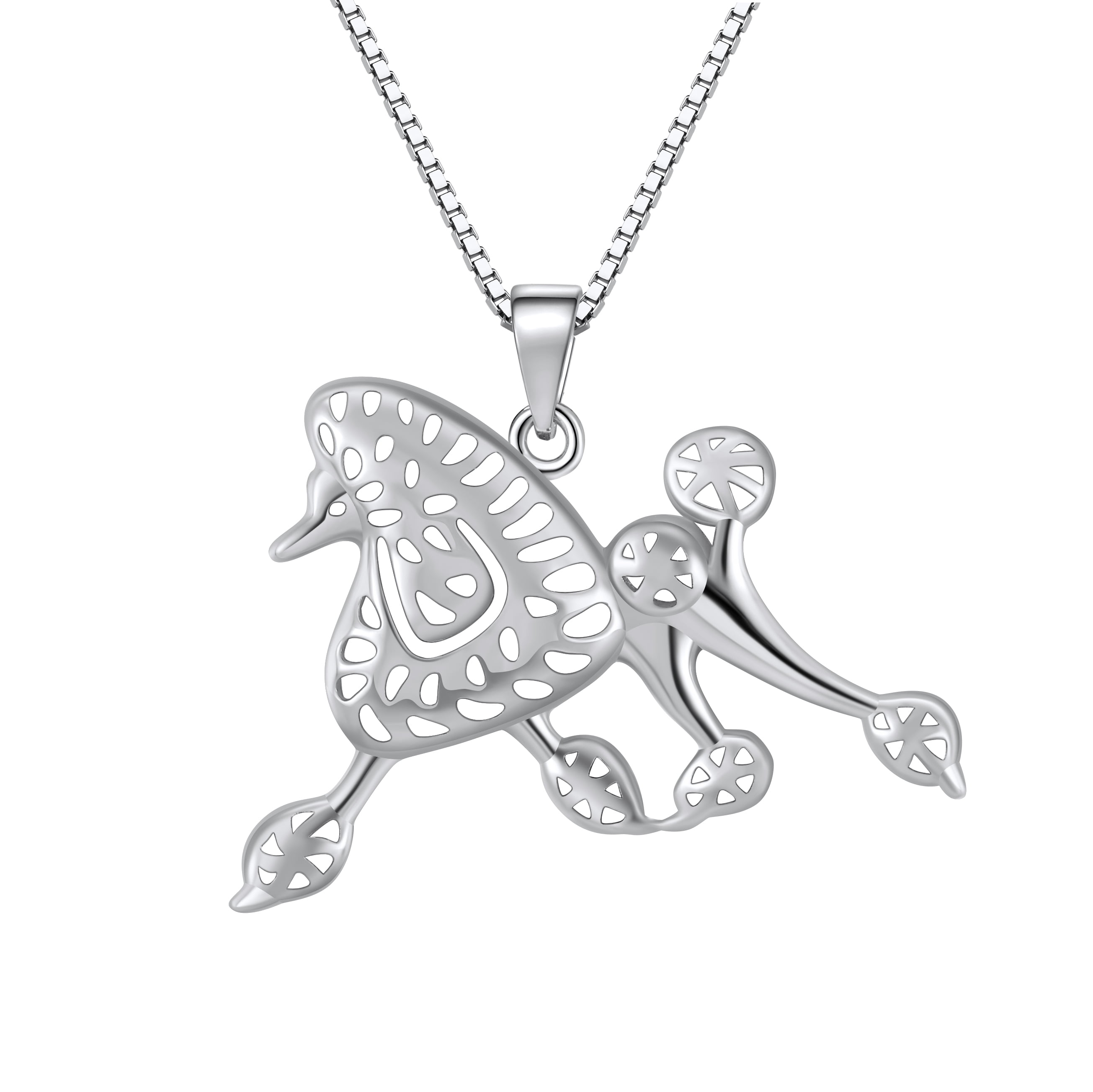 Sterling Silver Poodle Pendant Necklace main image 1