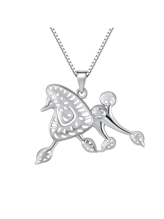 French Poodle Dog Pendant Necklace Sterling Silver Women Ginger Lyne Collection