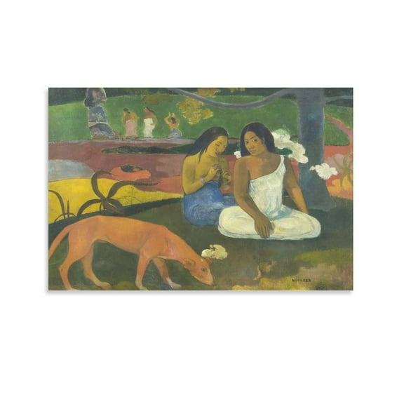 French Post-Impressionist Artist Paul Gauguin Arearea Retro Poster Wall Art Poster Scroll Canvas Painting Picture Living Room Decor Home 24x36inch(60x90cm)