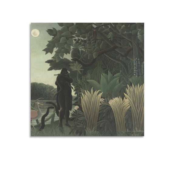 French Post-impressionist Painter Henri Rousseau Snake Charmer Poster Home Decor Poster Wall Art Hanging Picture Print Bedroom Decorative Painting Posters Room Aesthetic 16x16inch(40x40cm)