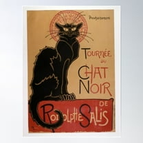 French Poster Tournee Du Chat Noir De Rodolphe Salis Black Cat Poster Wall Art, Modern Wall Decor For Living Room Bedroom, 8x12 UNFRAMED
