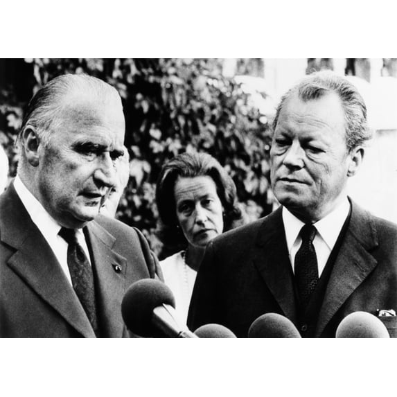French President Georges Pompidou (Left) Munich Massacre At The Summer Olympics History (24 x 18)