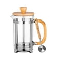 thumbnail image 1 of French Press 20oz(600ml) High Borosilicate Glass Portable Coffee Maker with Bamboo lid and handle, 1 of 8