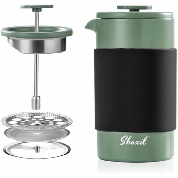 French Press  350ml Stainless Steel Coffee Press, 2 Cup Cafetiere for Ground Coffee, Portable French Press
