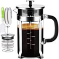thumbnail image 1 of French Press Coffee Maker 304 Stainless Steel Coffee Press,with 4 Filters System, Heat Resistant Thickness Bosilicate French Press Glass, BPA-Free Brewed Tea Pot Coffee Plunger(Copper 12oz), 1 of 4