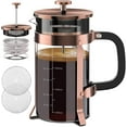 French Press Coffee Maker, 34oz 304 Stainless Steel French Press with 4