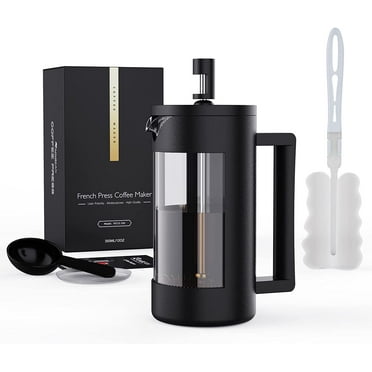 French Press Coffee Maker, Camping Heat Resistant Thickened Glass Coffee Maker, Rust Free, Dishwasher Safe (12 oz)