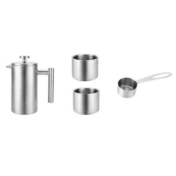 French Press Coffee Maker Double Wall Heat Resistant Pot Stainless Steel Insulated Presser