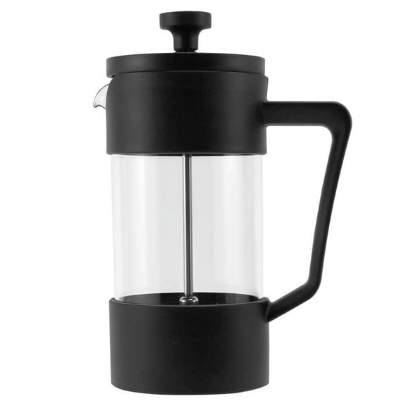 French Coffee & Tea Maker, Thickened Borosilicate Glass Rust-Free and Dishwasher Safe,Black