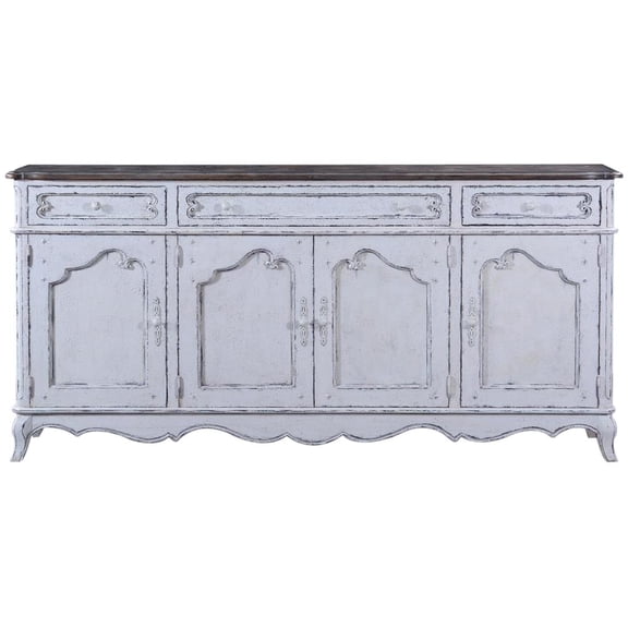 French Provincial White Walnut Sideboard-Classic Elegance