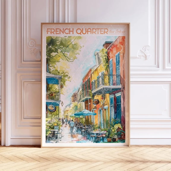 French Quarter New Orleans Usa Pastel Travel Unframed Paper Print