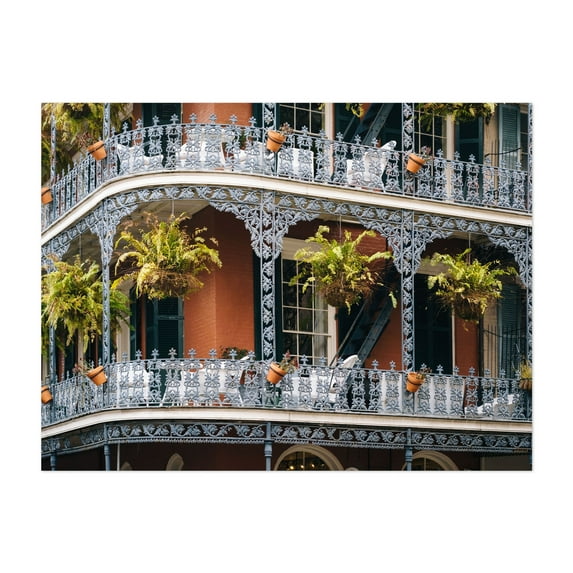 French Quarter, Nola - New Orleans Louisiana Photography Architecture Botanical City Travel Poster Vintage Unframed Wall Art Print 36 x 48 inches