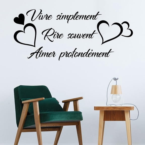 French Quote Decals Sticker Citation Vivre Simplement Vinyl Wall Art Decal Living Room Home Decor Poster House Decoration 96x42cm