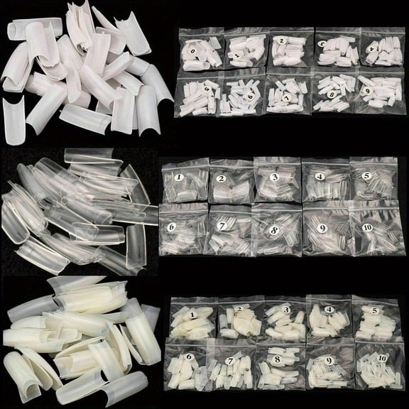 French Rectangular False Nail Transparent 1000 Pieces